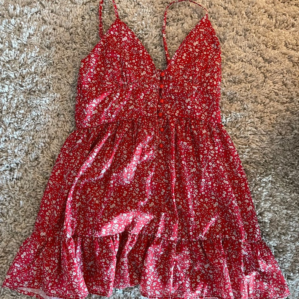 SHEIN Floral Ruffle Hem Cami Dress